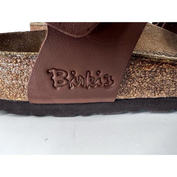 Birki’s Birkenstock Sandals Lillie Brown Plaid Ankle Strap Women Size EU 38 US 7 - Picture 3 of 10